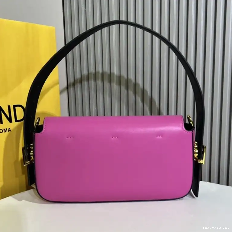 Cheap In Rose Baguette Twist Leather Bag Medium Fendi Nappa 0705